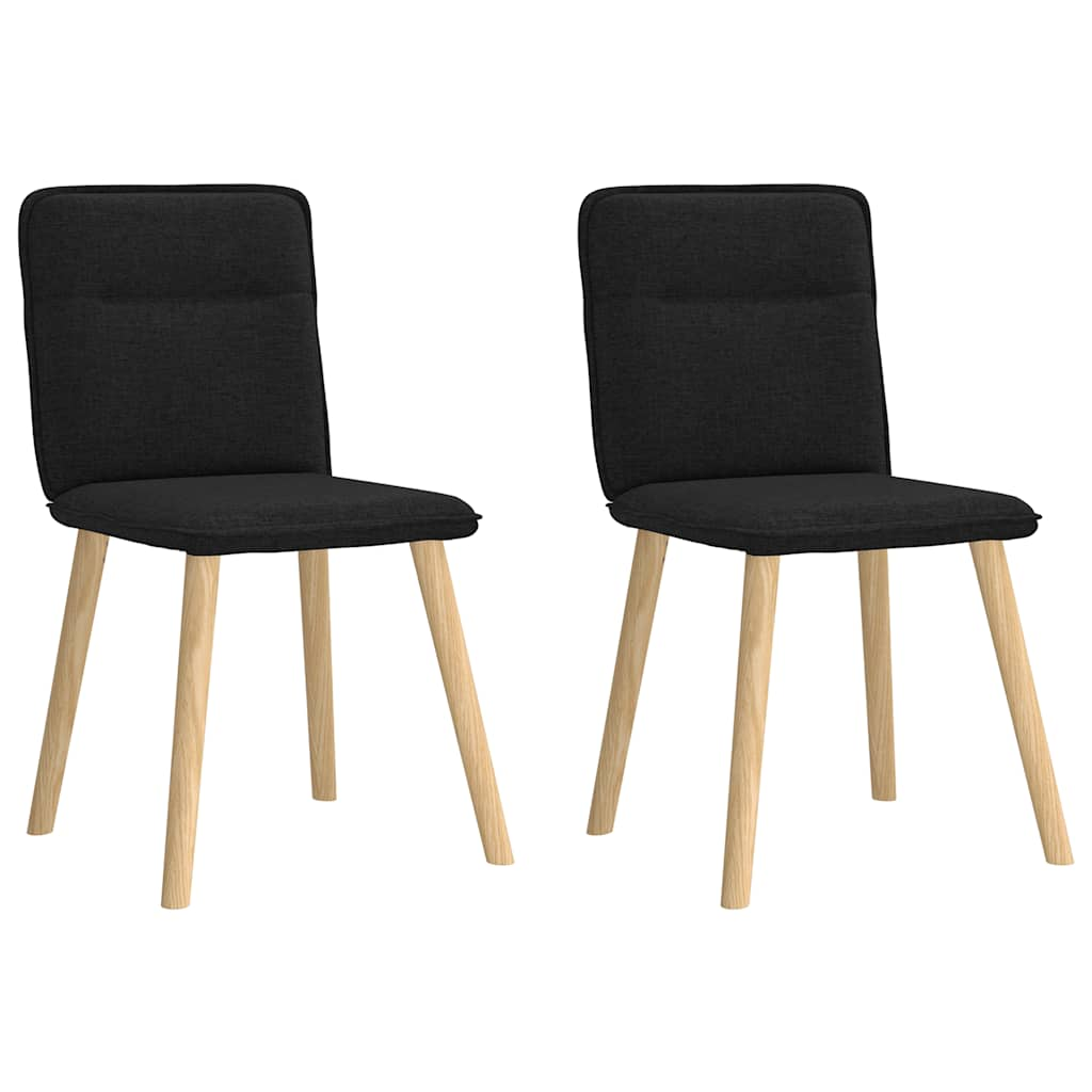 Eetkamerstoelen 2 st stof zwart