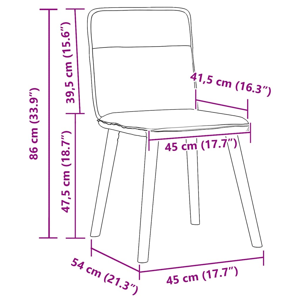Eetkamerstoelen 2 st stof zwart