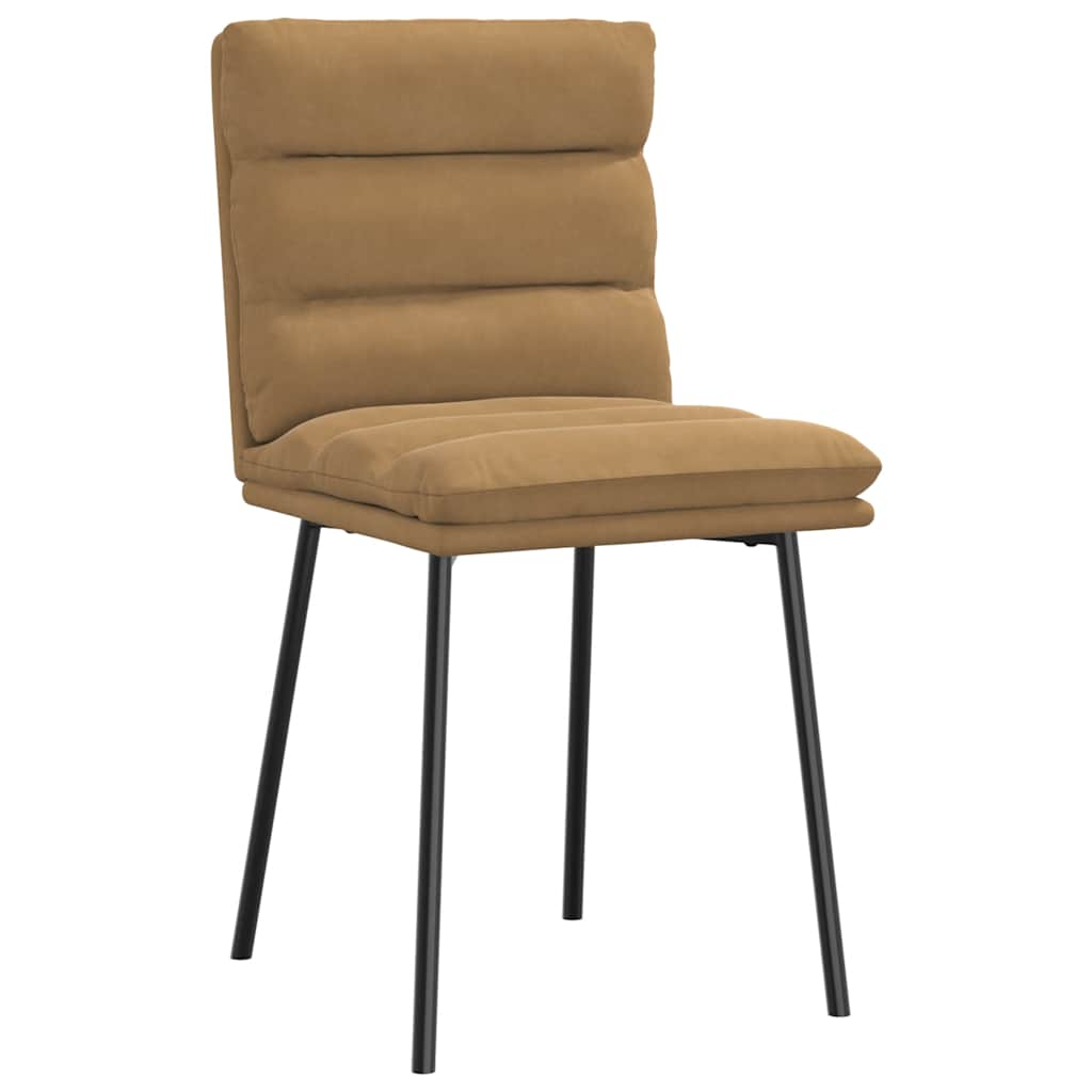 Eetkamerstoelen 2 st fluweel bruin