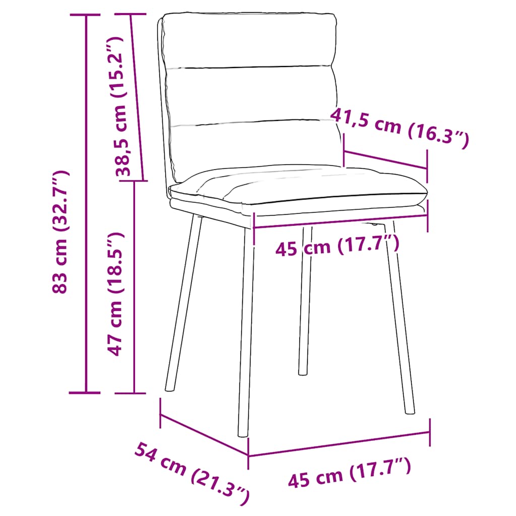 Eetkamerstoelen 2 st fluweel bruin