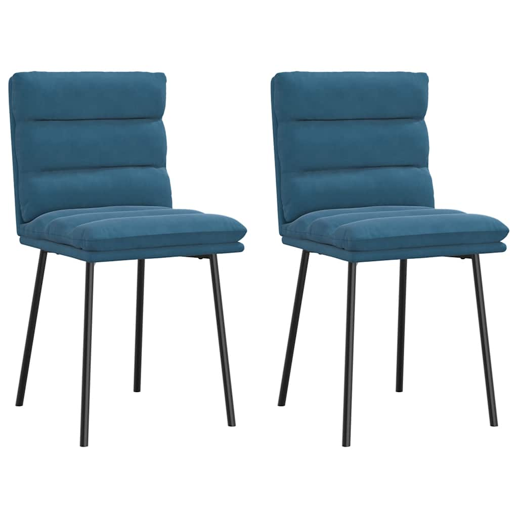 Eetkamerstoelen 2 st fluweel blauw