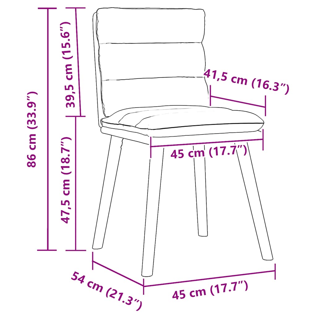 Eetkamerstoelen 2 st stof donkerbruin