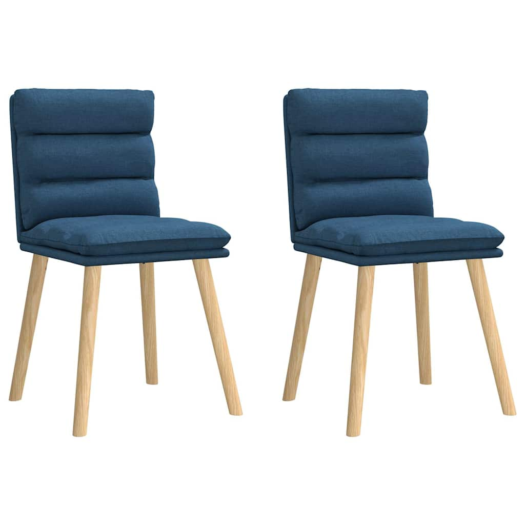 Eetkamerstoelen 2 st stof blauw