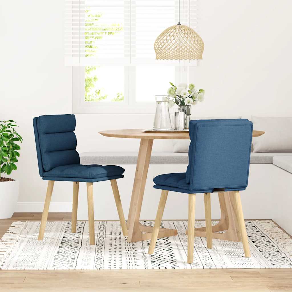 Eetkamerstoelen 2 st stof blauw