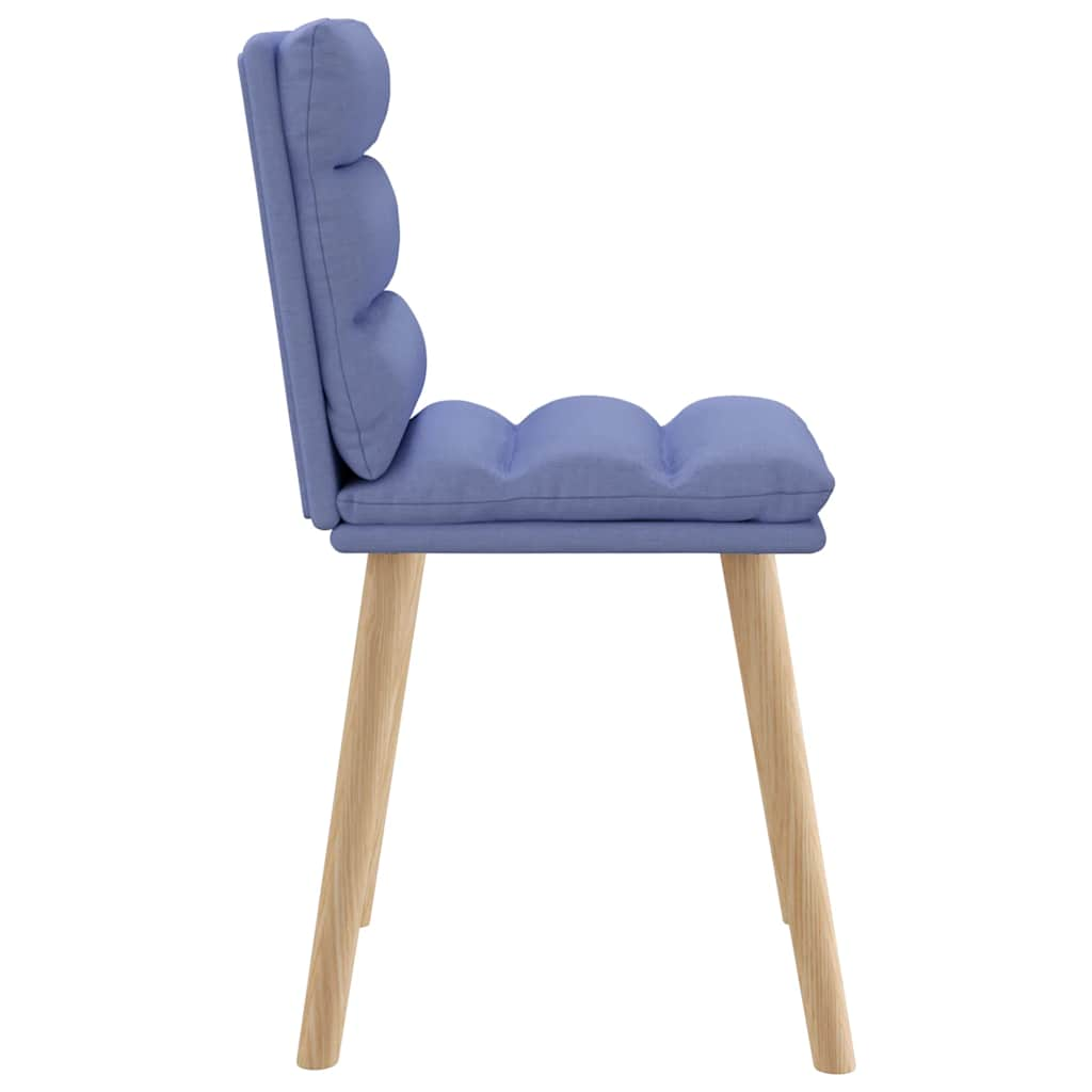 Eetkamerstoelen 2 st stof jeansblauw