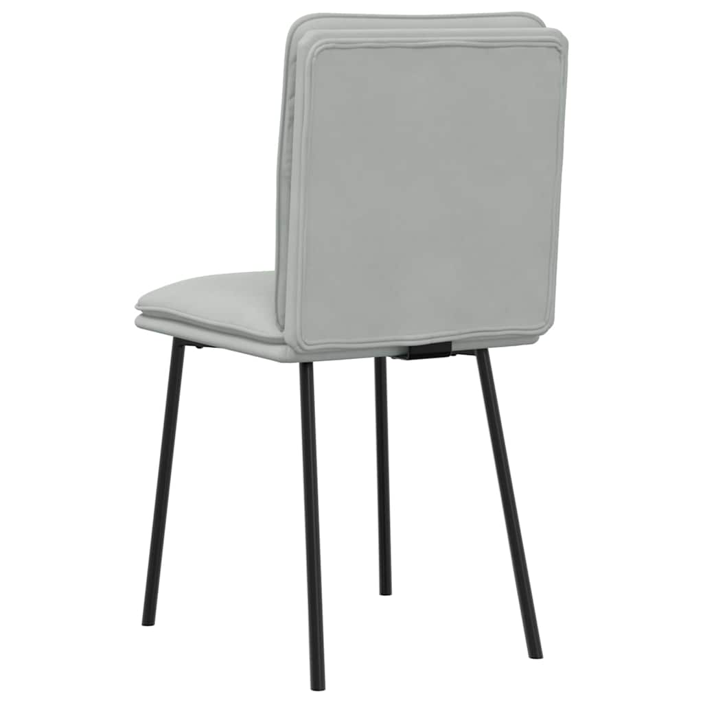 Eetkamerstoelen 2 st fluweel lichtgrijs