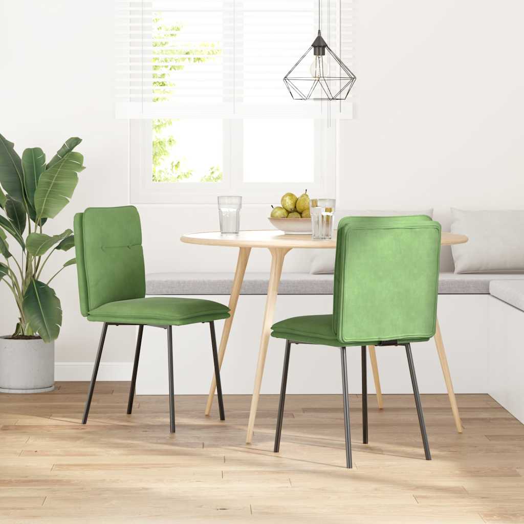 Eetkamerstoelen 2 st fluweel lichtgroen