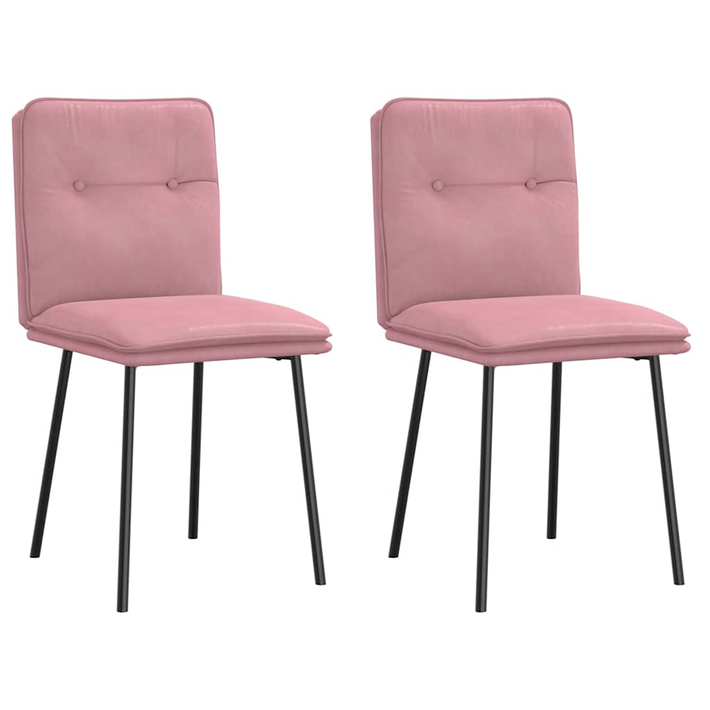 Eetkamerstoelen 2 st fluweel roze