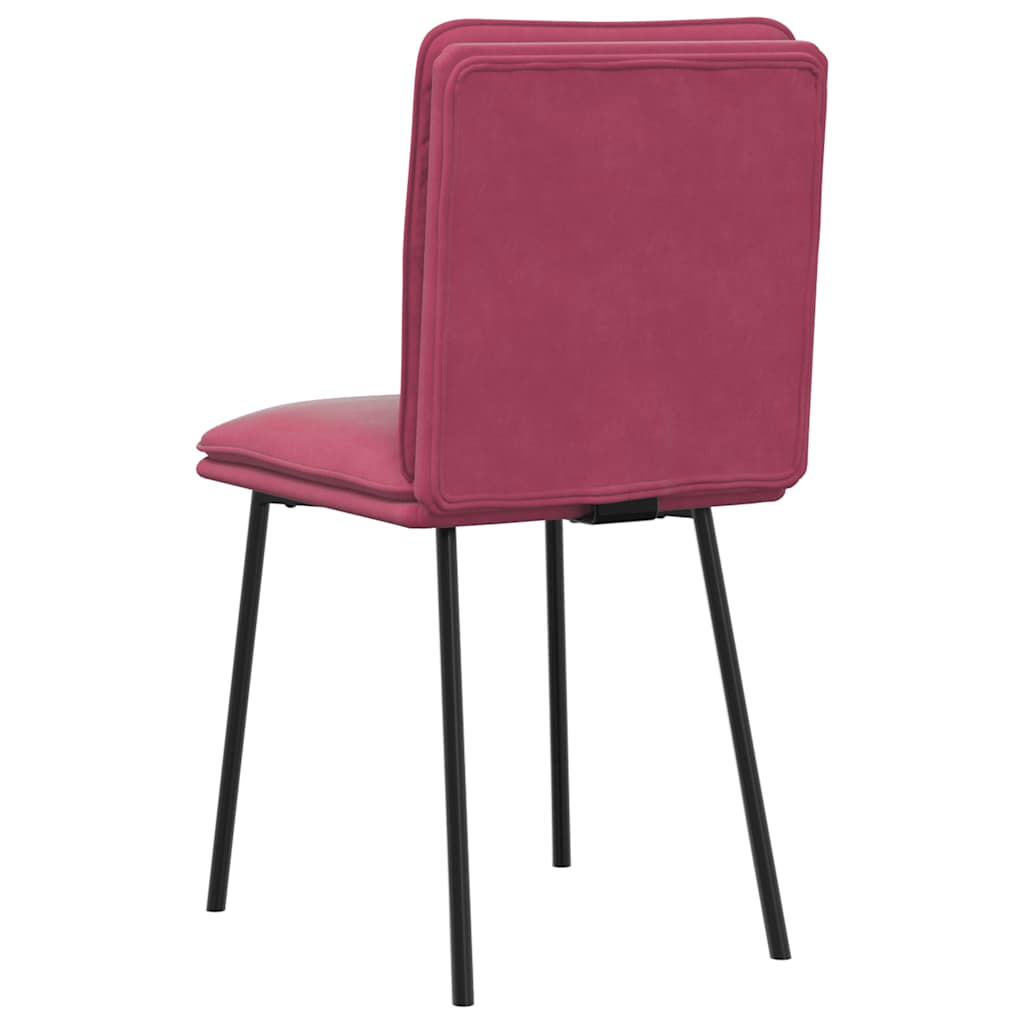 Eetkamerstoelen 2 st fluweel wijnrood