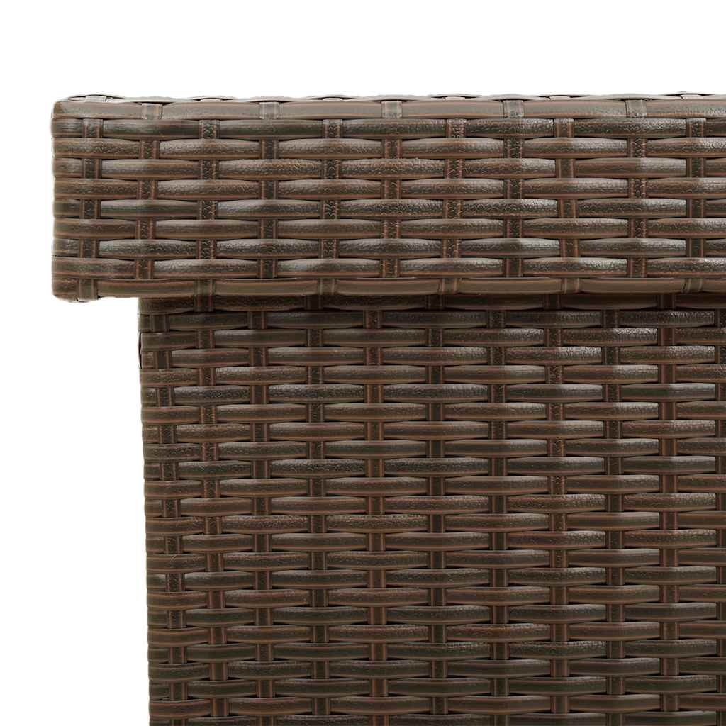 Tuinbox met wielen 160x55x75 cm poly rattan bruin