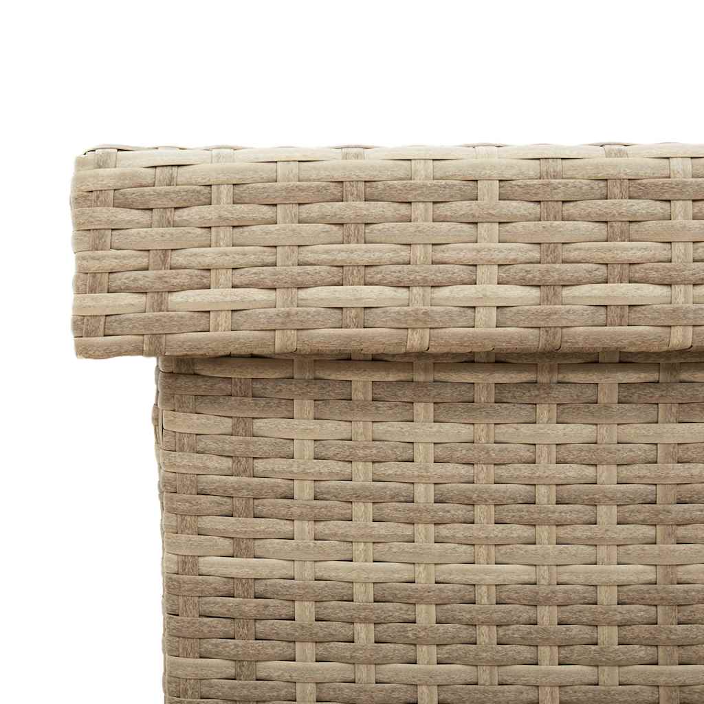 Tuinbox met wielen 160x55x75 cm poly rattan beige