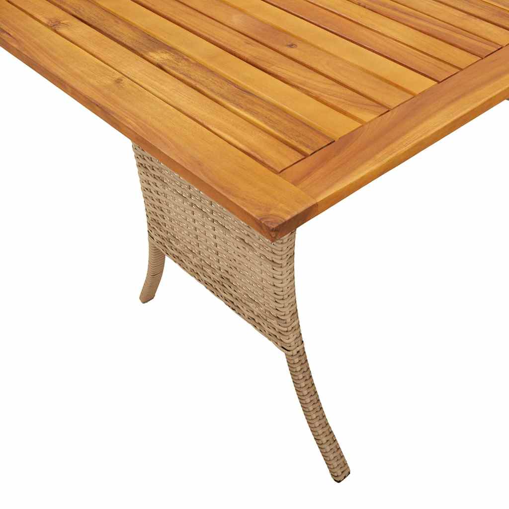 Tuinbank 3-zits met kussens & tafel poly rattan beige