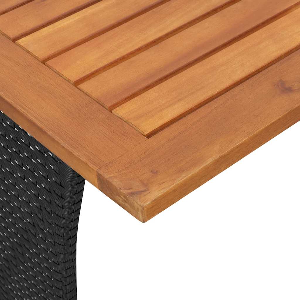 3-delige Tuinset met kussens poly rattan zwart