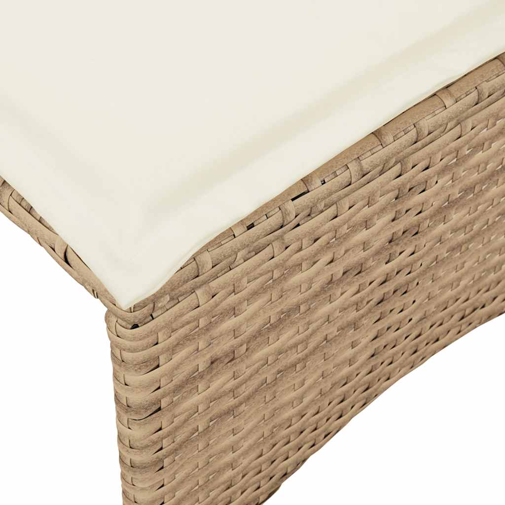 3-delige Tuinset met kussens poly rattan beige