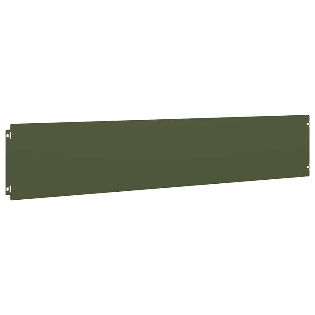 Gazonranden 10 st 20x103 cm koudgewalst staal olijfgroen