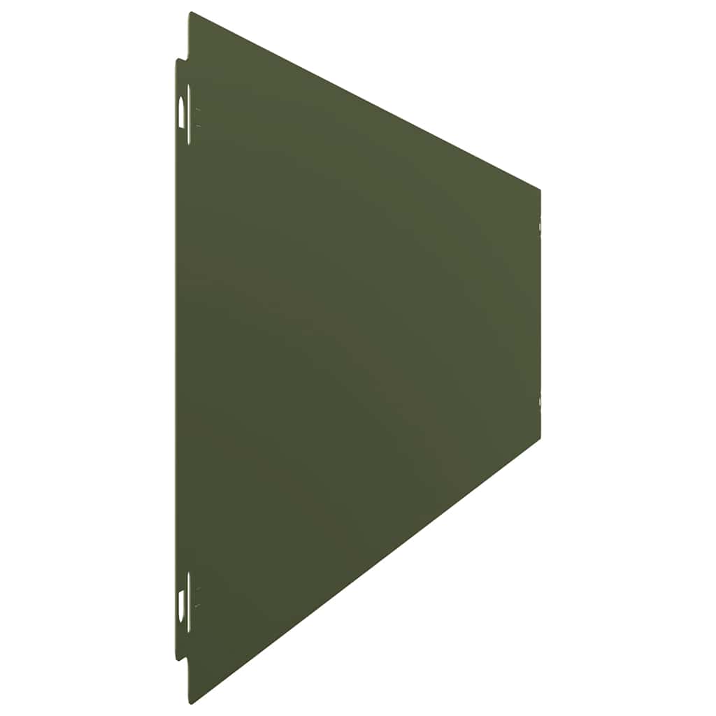 Gazonranden 10 st 20x103 cm koudgewalst staal olijfgroen