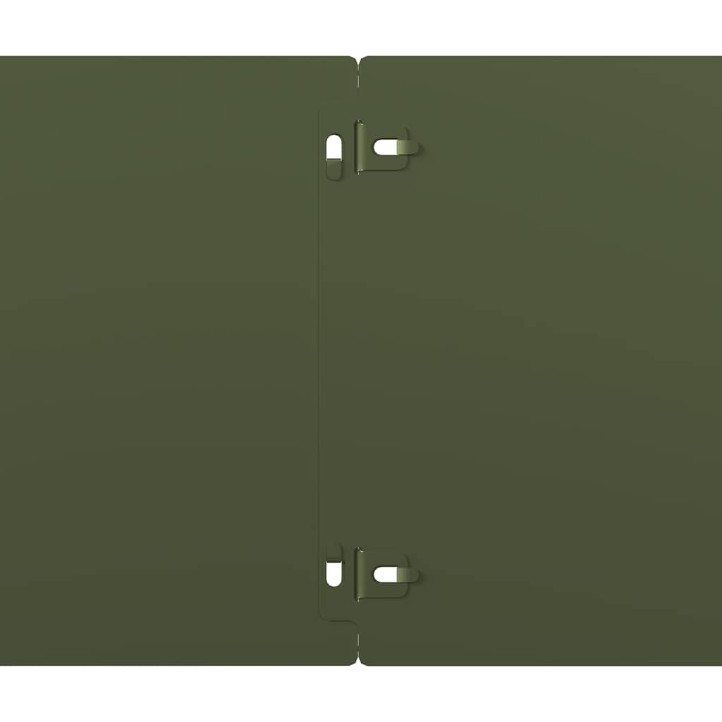 Gazonranden 10 st 20x103 cm koudgewalst staal olijfgroen