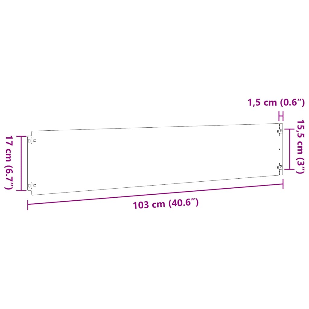 Gazonranden 10 st 20x103 cm roestvrij staal