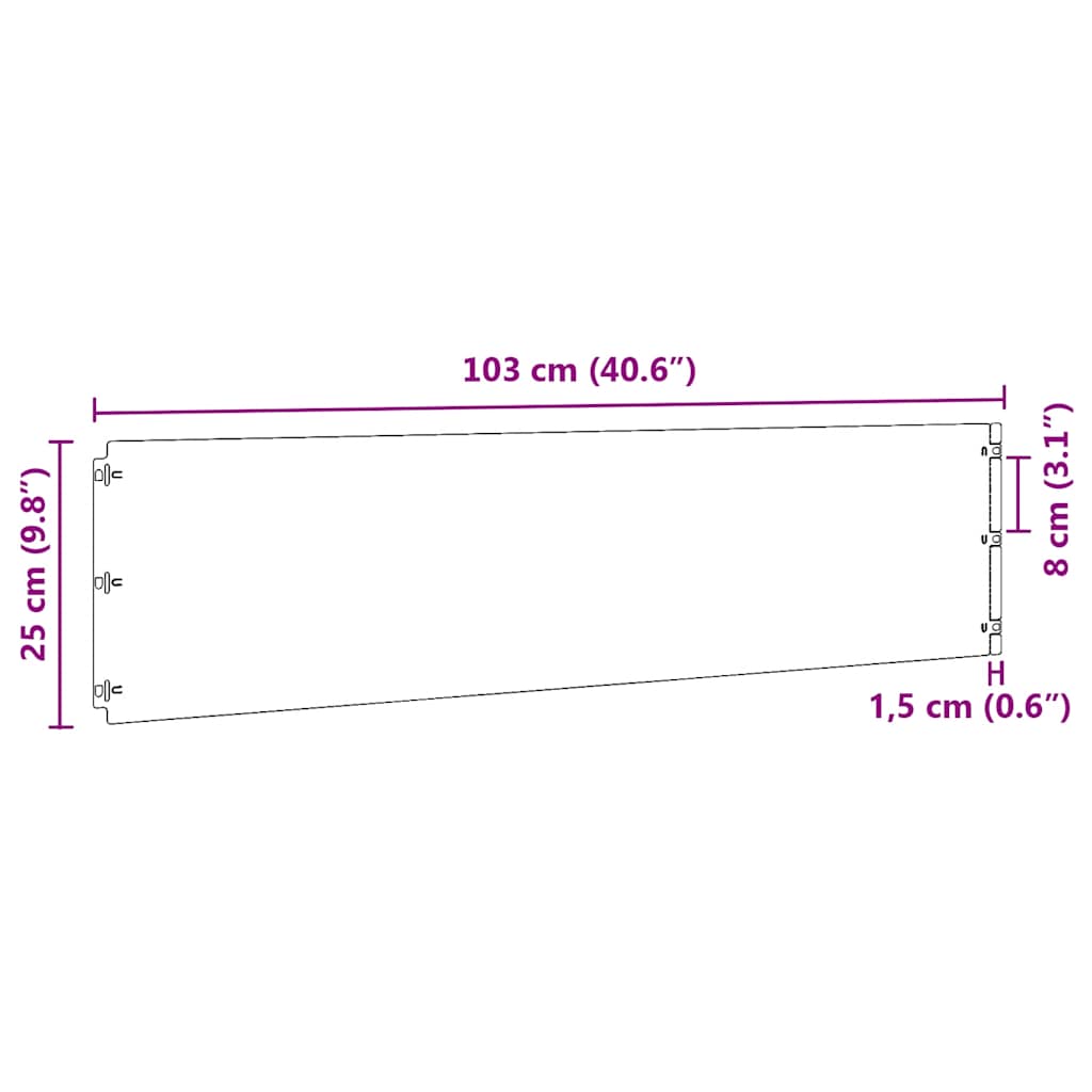 Gazonranden 10 st 25x103 cm koudgewalst staal zwart