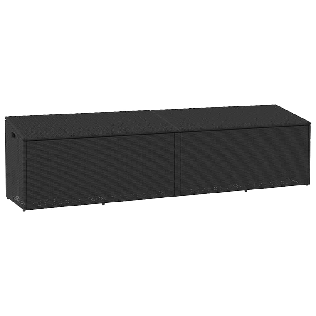 Tuinbox Poly Rattan 220 x 50 x 58 cm Zwart