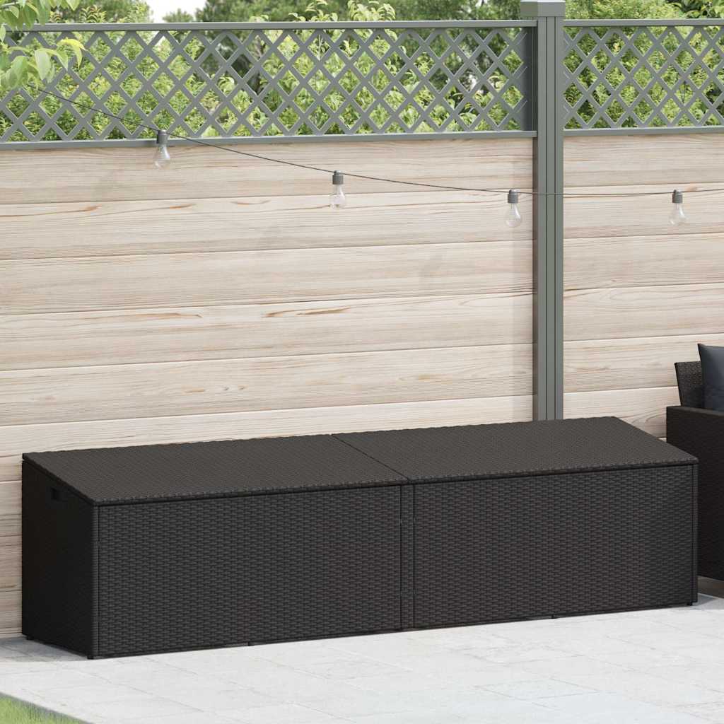 Tuinbox Poly Rattan 220 x 50 x 58 cm Zwart