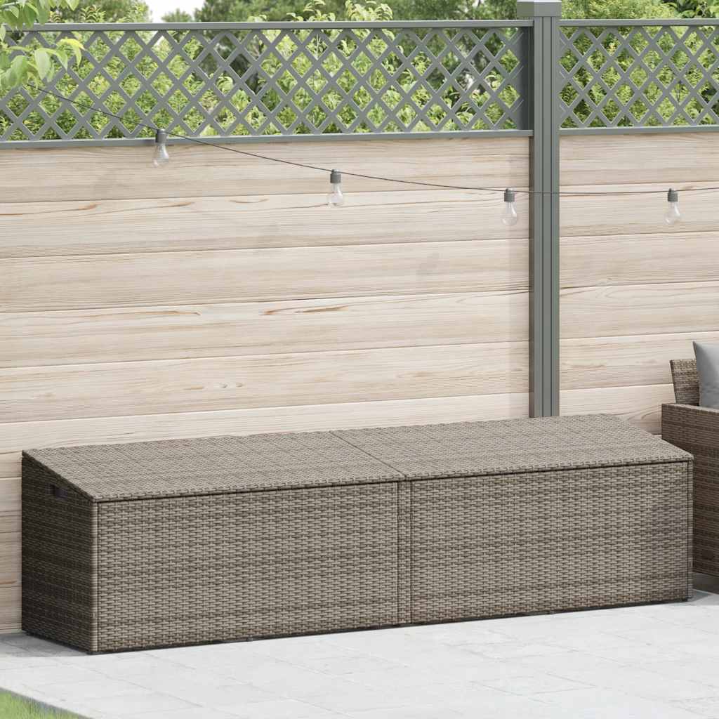 Tuinbox Poly Rattan 220 x 50 x 58 cm Grijs