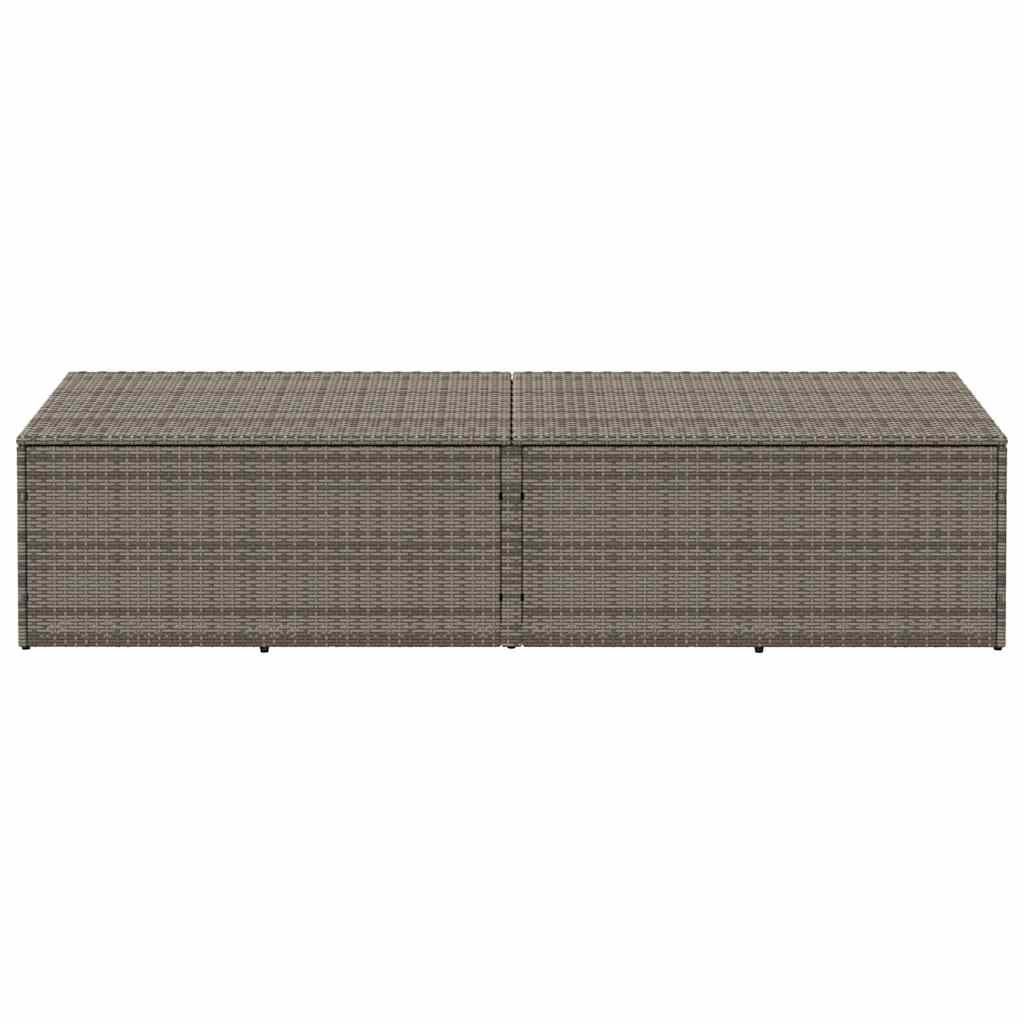Tuinbox Poly Rattan 220 x 50 x 58 cm Grijs