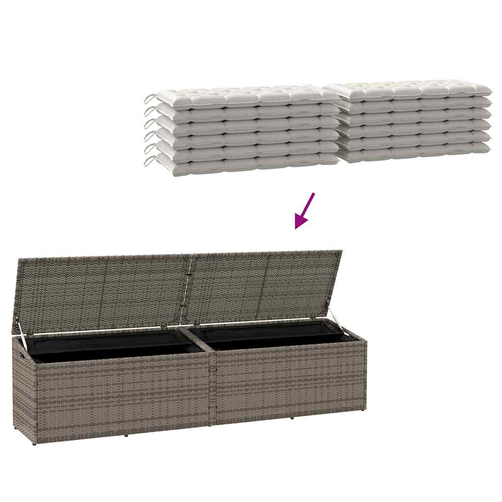 Tuinbox Poly Rattan 220 x 50 x 58 cm Grijs