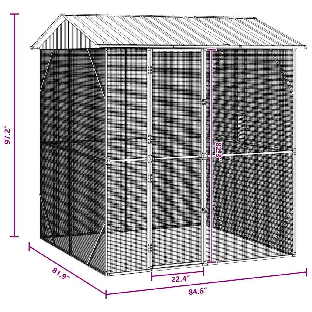 Vogelkooi Antraciet 215 x 208 x 247 cm Gegalvaniseerd staal