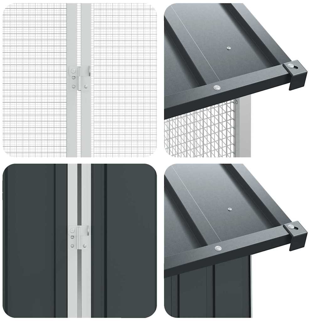 Vogelvolière met Uitbreiding - Antraciet, 310x442x247 cm, Gemaakt van Staal