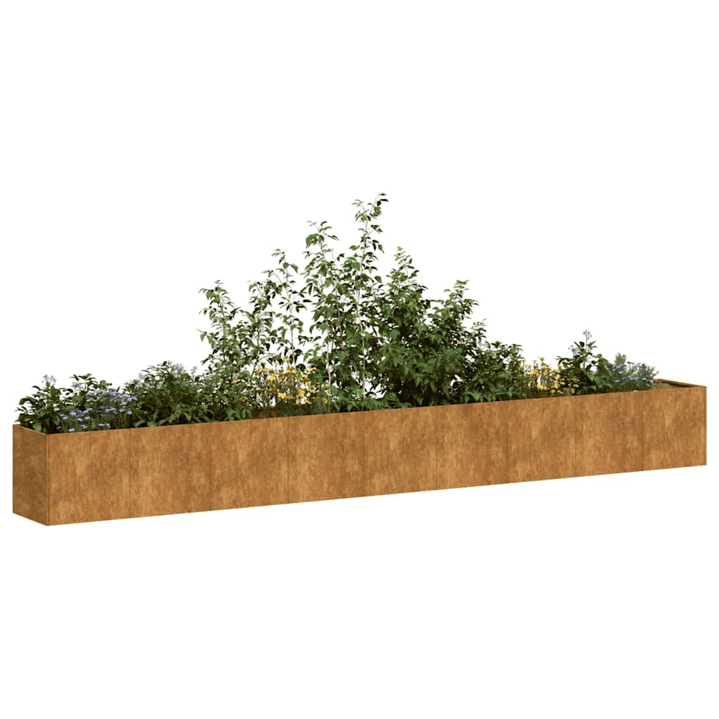 Plantenbak roestig 360x40x40 cm weervast staal