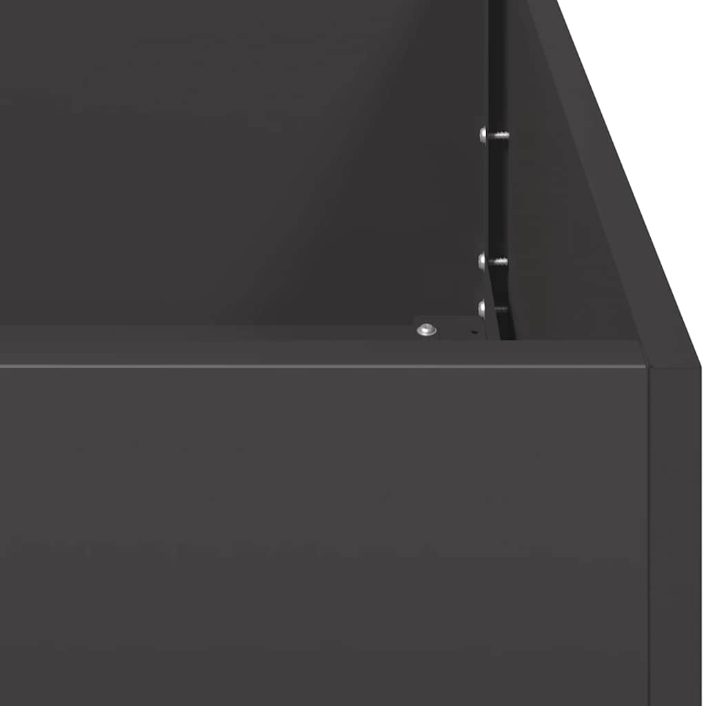 Plantenbak 40x40x80 cm koudgewalst staal zwart