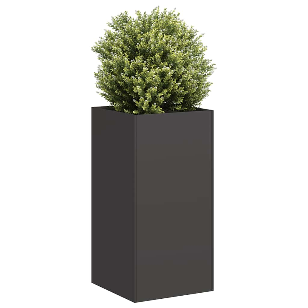 Plantenbak 40x40x80 cm koudgewalst staal zwart