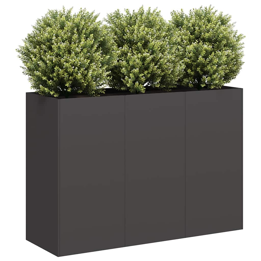 Plantenbak 120x40x80 cm koudgewalst staal zwart