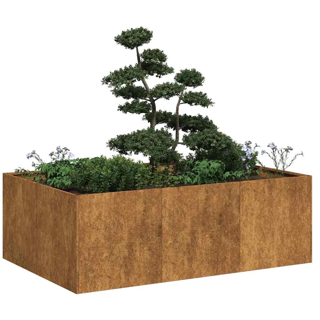 Plantenbak roestig 120x80x40 cm weervast staal