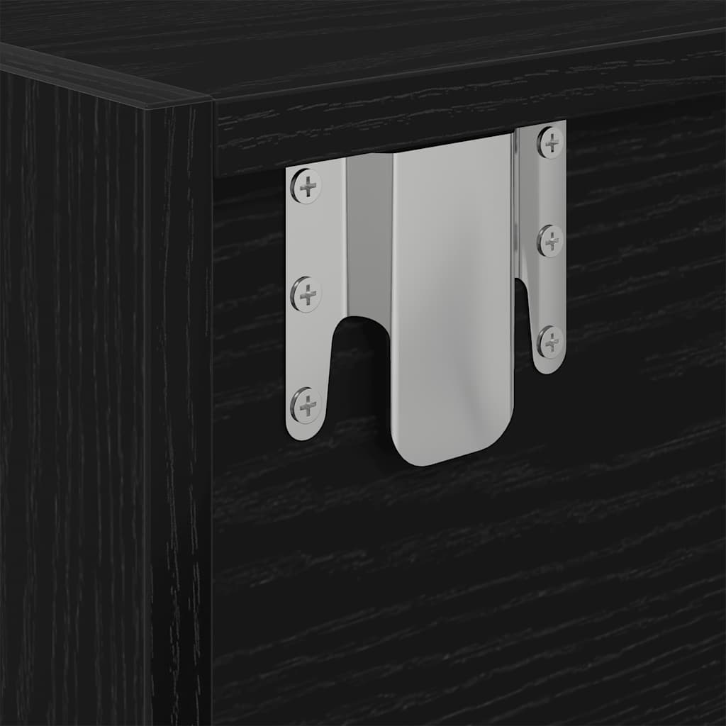 Tv-kasten 2 st 80x31x25,5 cm spaanplaat zwart eikenkleurig