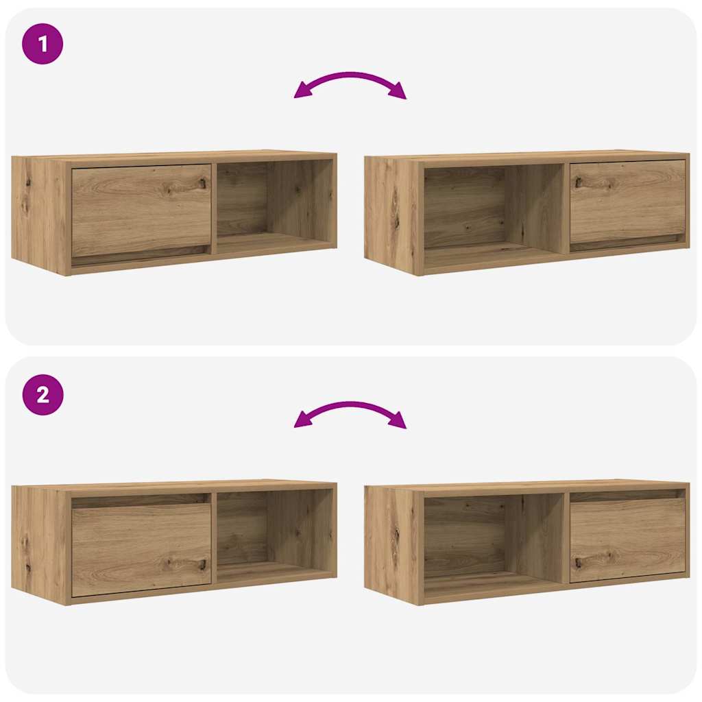 Tv-meubelen 2 st 80x31x25,5 cm bewerkt hout artisanaal eiken