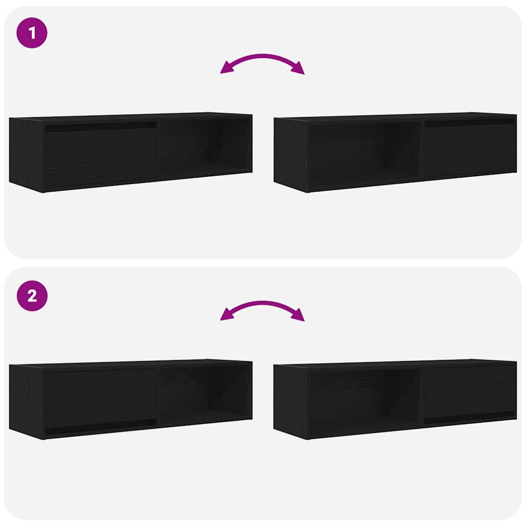 Tv-meubelen 2 st 100x31x25,5 cm bewerkt hout zwart