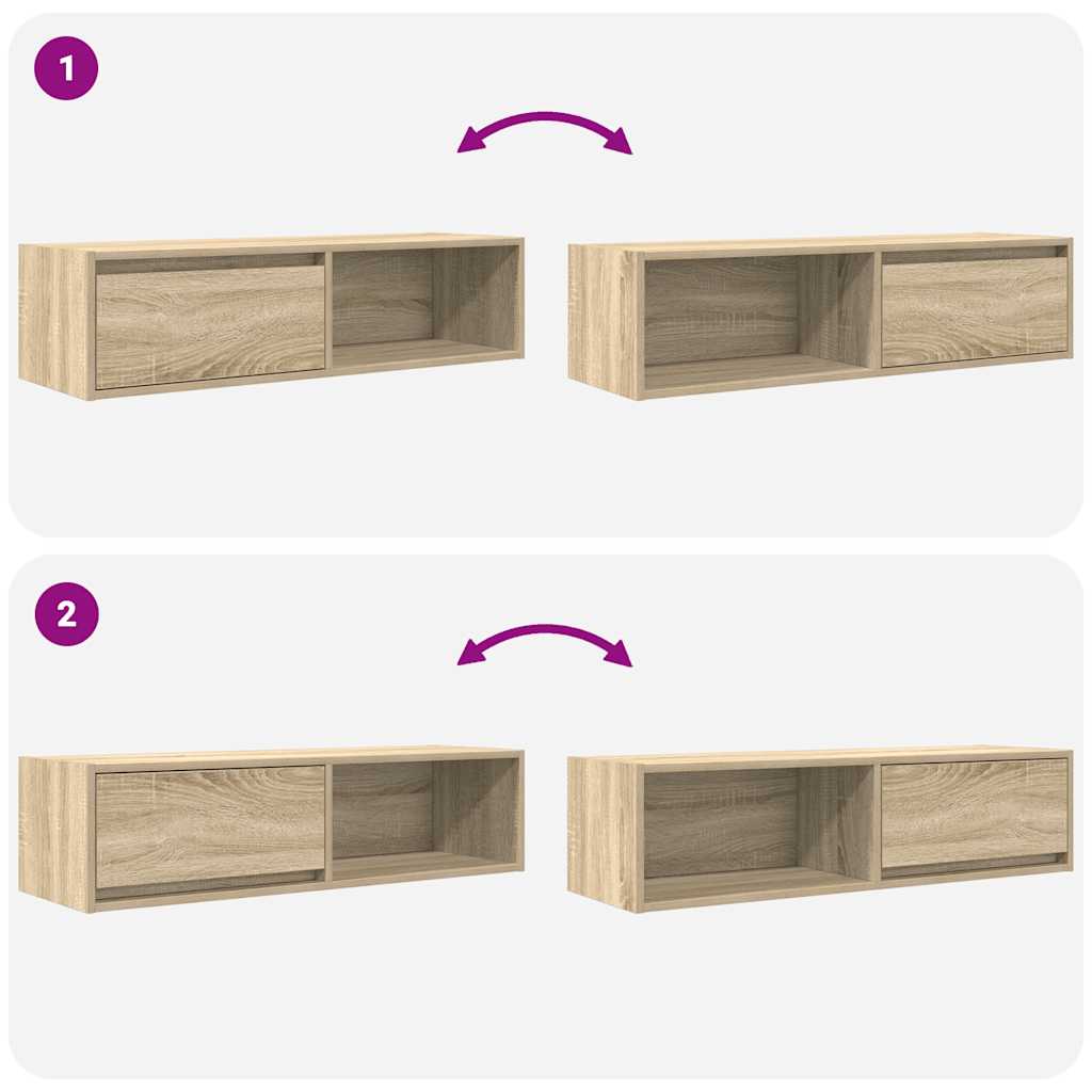 Tv-meubelen 2 st 100x31x25,5cm bewerkt hout sonoma eikenkleurig