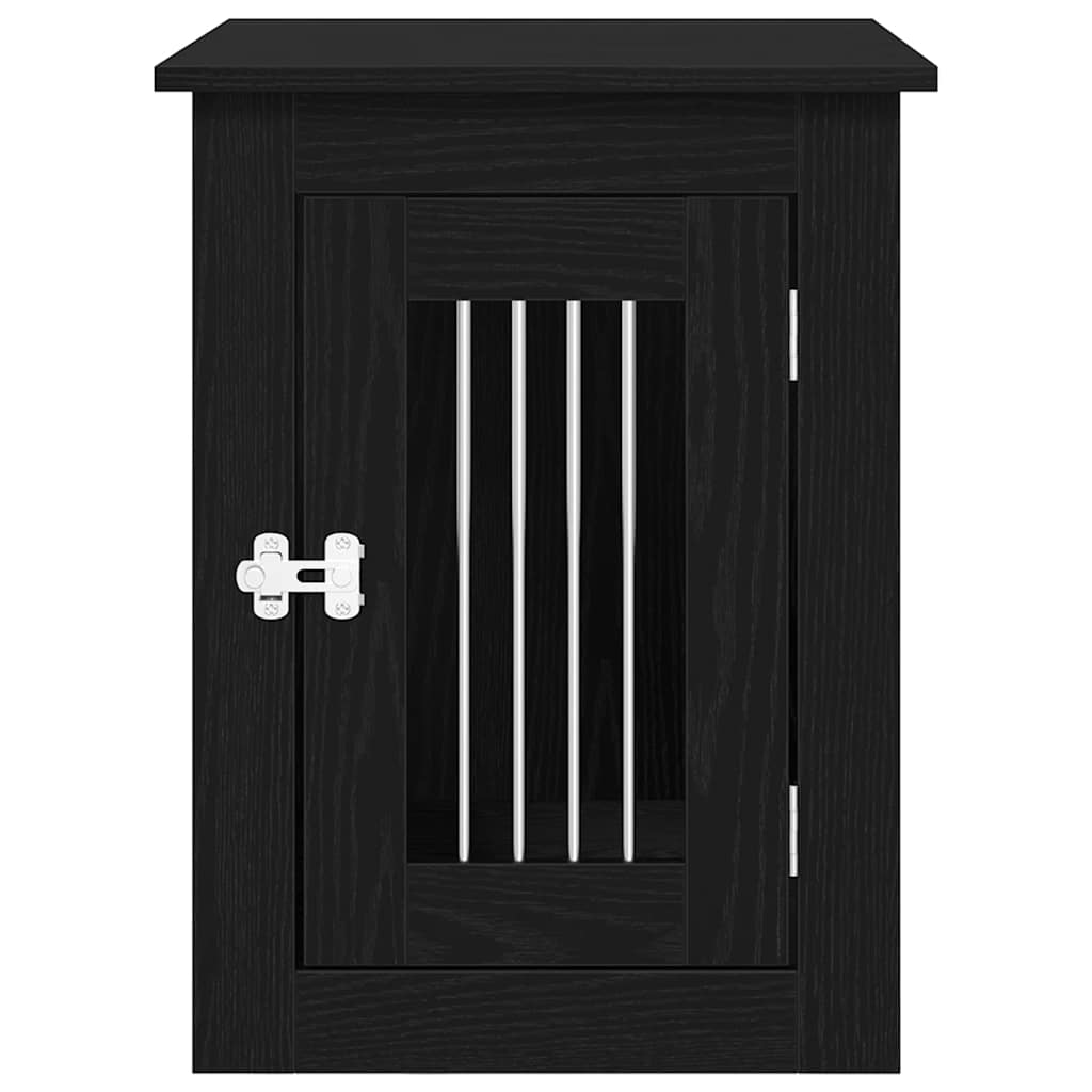 Hondenbenchmeubel 62x45x59 cm bewerkt hout zwart eikenkleurig