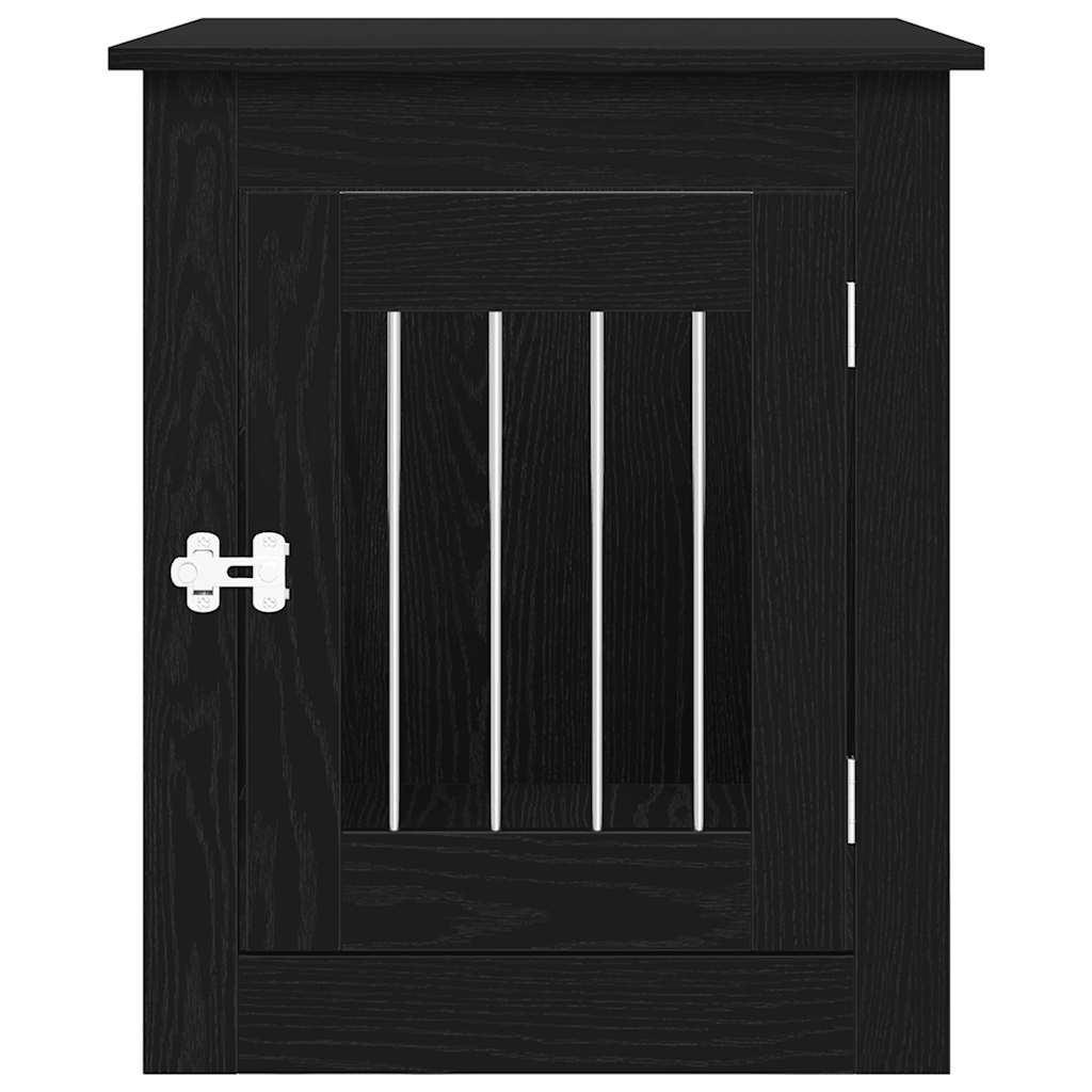 Hondenbenchmeubel 75x55x65 cm bewerkt hout zwart eikenkleurig