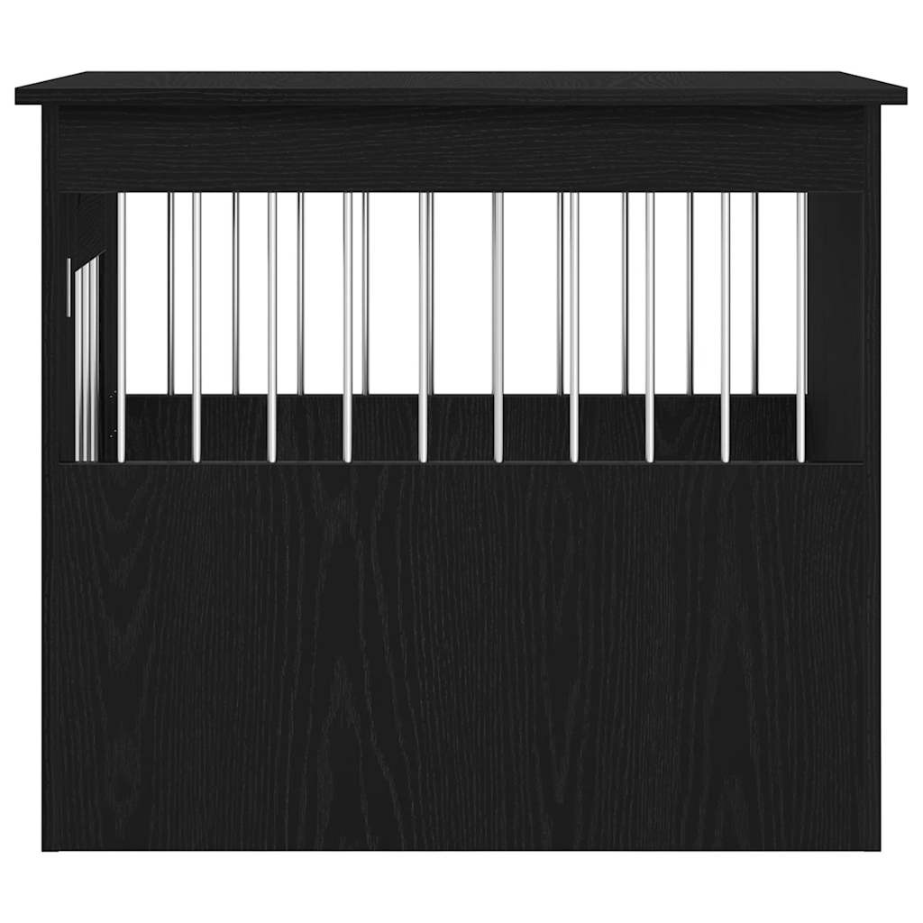 Hondenbenchmeubel 75x55x65 cm bewerkt hout zwart eikenkleurig