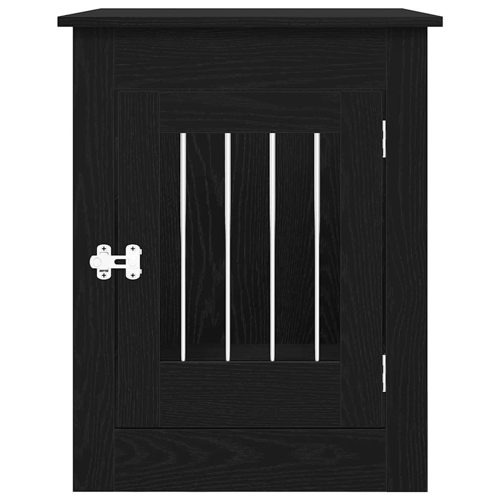 Hondenbenchmeubel 80x55x68 cm bewerkt hout zwart eikenkleurig