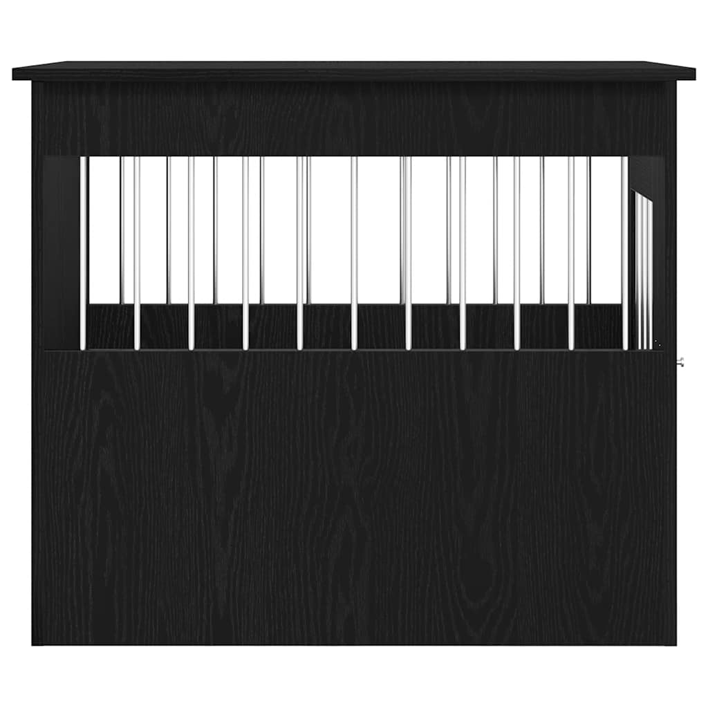 Hondenbenchmeubel 80x55x68 cm bewerkt hout zwart eikenkleurig