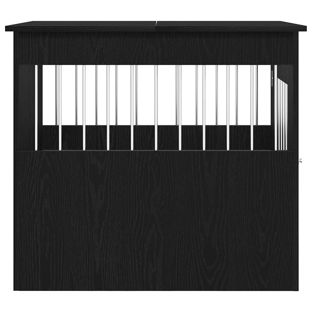 Hondenbenchmeubel 80x64,5x71 cm bewerkt hout zwart eikenkleurig