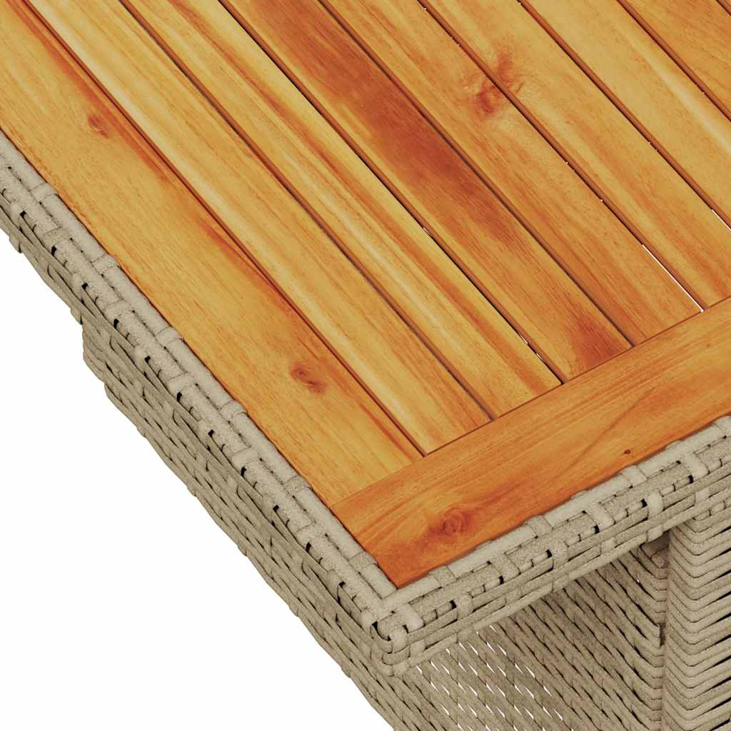 11-delige Tuinset met kussens poly rattan acacia beige