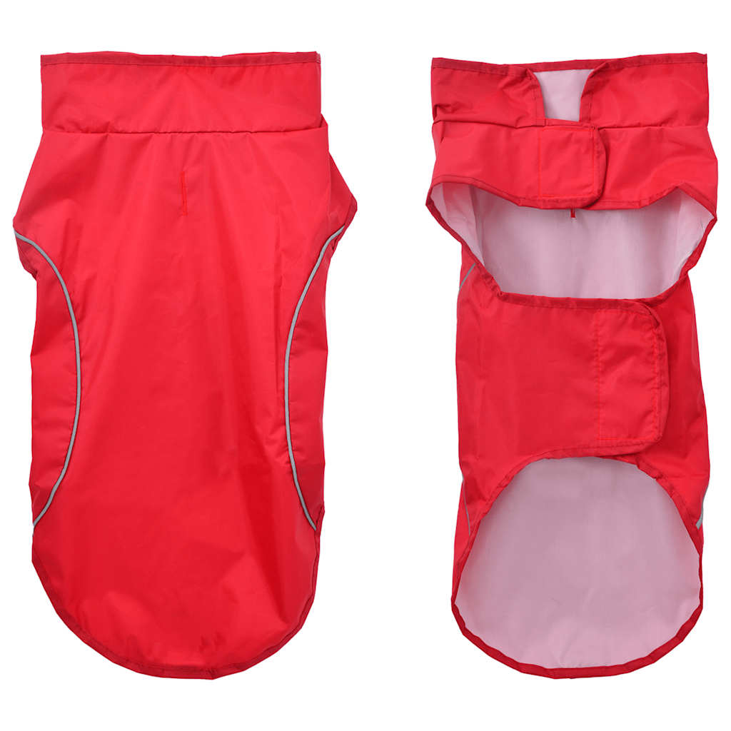 Hondenregenjas met reflecterende strips polyester rood XXS