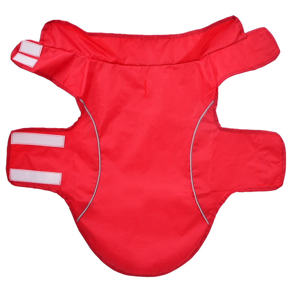 Hondenregenjas met reflecterende strips polyester rood XXS