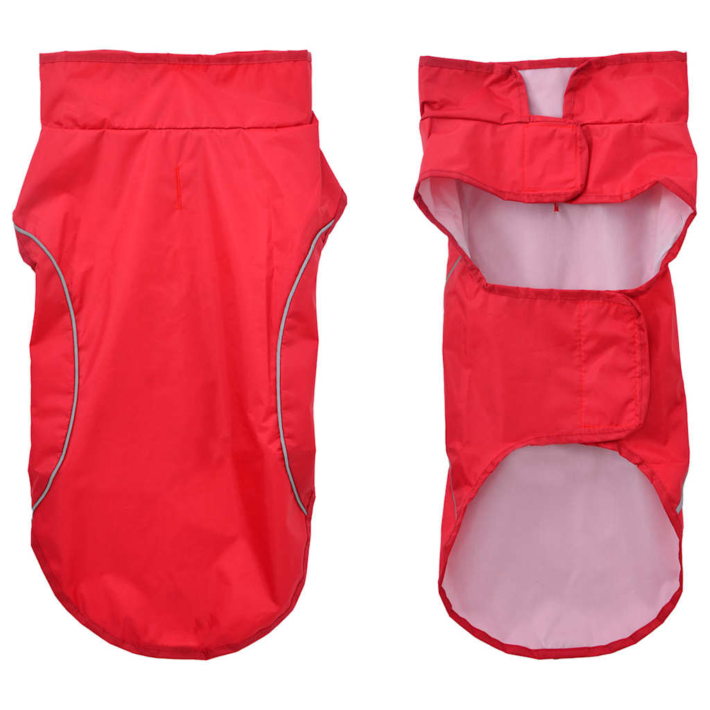 Hondenregenjas met reflecterende strips polyester rood XS