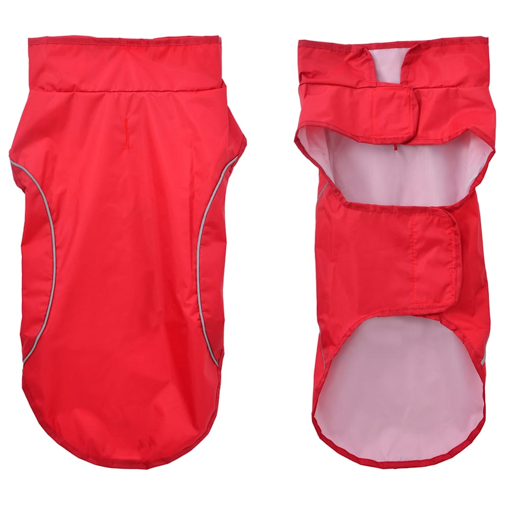 Hondenregenjas met reflecterende strips polyester rood S